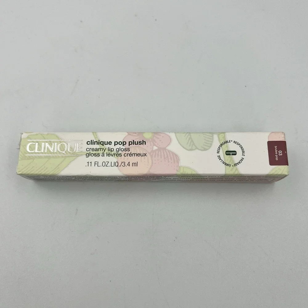 NEW! Clinique Pop Plush Creamy Lip Gloss  03 Brulee   0.11 oz Full Size